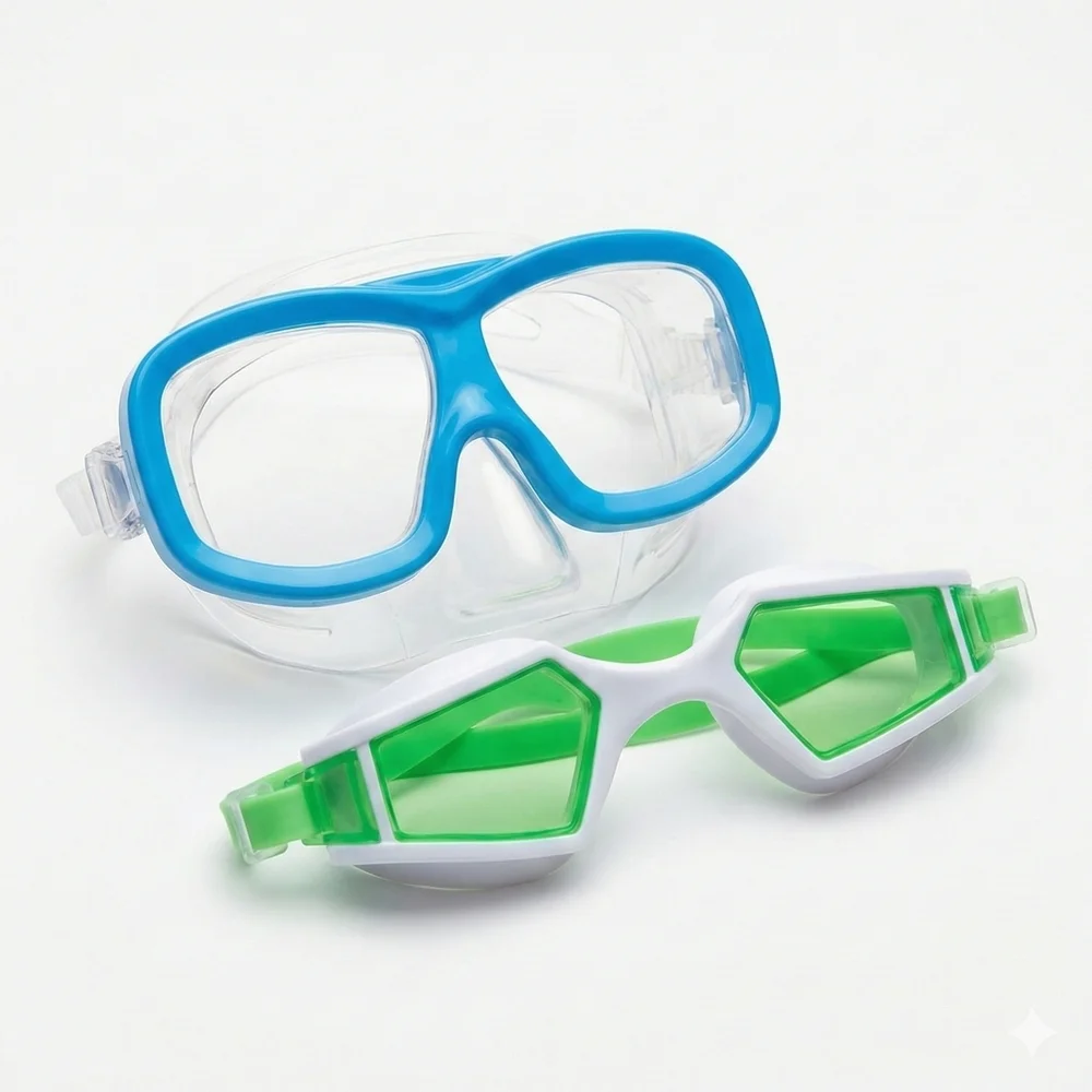 Splash Kids Aqua and Lime Swim Mask Goggles